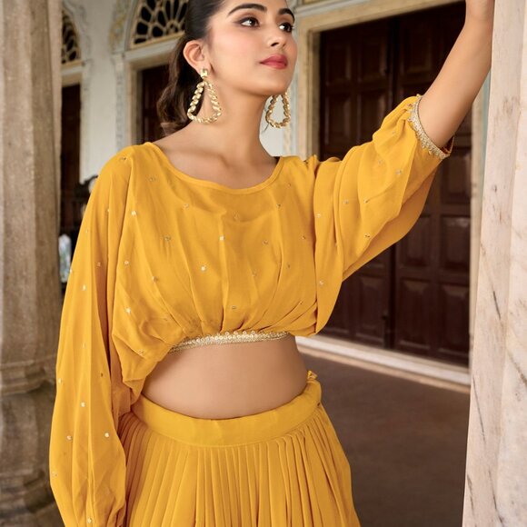 GEORGETTE CO-ORD SET LEHENGA - Picture 5 of 6